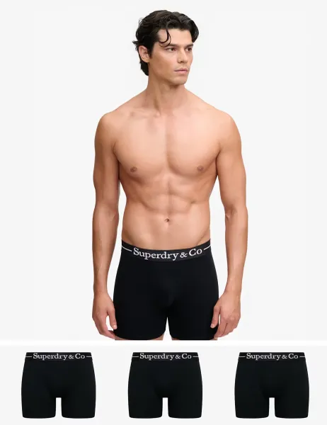 3 Pack Cotton Boxers Black