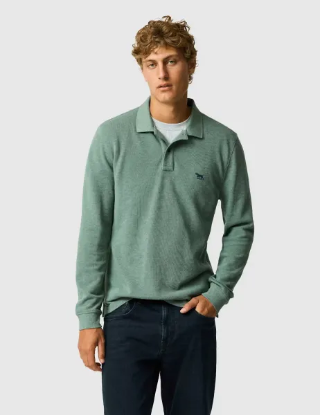 Rodd & Gunn Gunn Pure Cotton Long Sleeve Polo Shirt Green