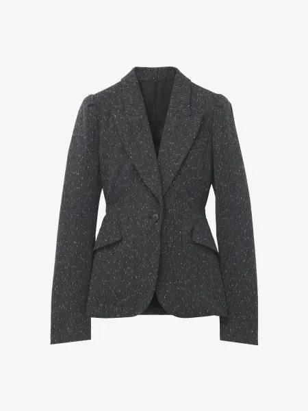 Flecked Pinstripe Single-breasted Jacket