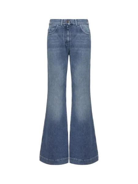 Women Wide Leg Jeans Blue