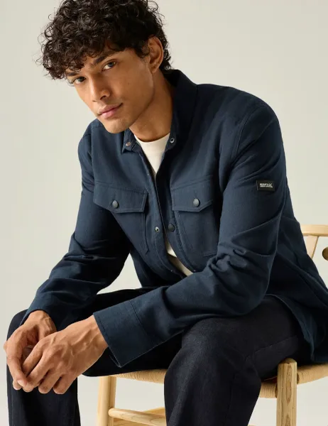 Spennith Pure Cotton Checked Shacket Navy Mix