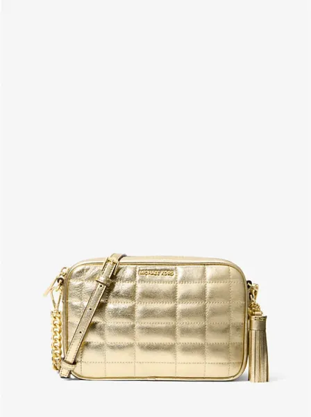 Michael Kors Jet Set Medium Quilted Metallic Leather Crossbody Bag