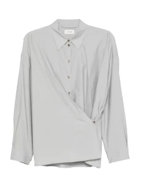 Straight Collar Twisted Shirt Mist