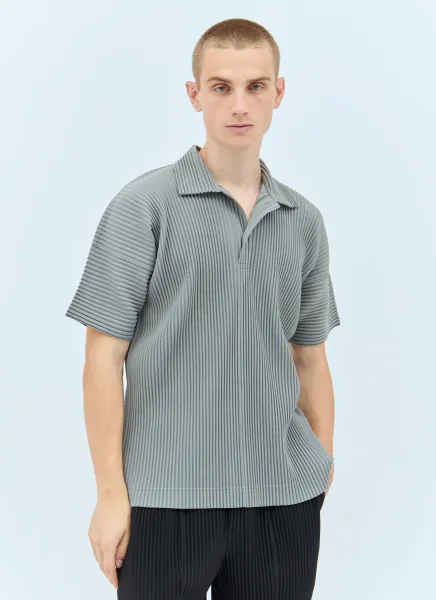 Pleated Polo Shirt