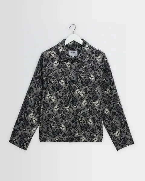 Iggy - Navy and Ecru Tile Jacquard Jacket