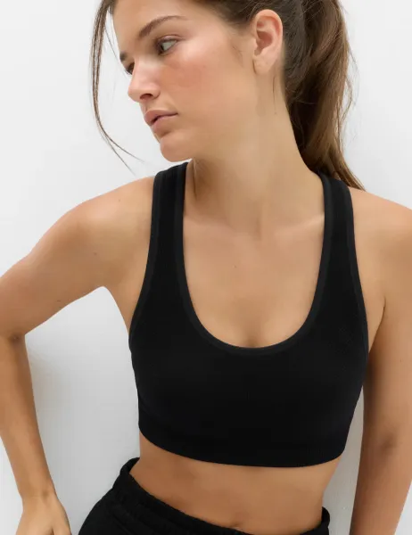 Goodmove Reversible Seamless Medium Support Sports Bra Black Mix