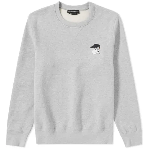 Embroidered Skull Raven Crew Sweat