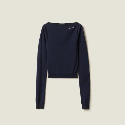 Wool boat-neck sweater