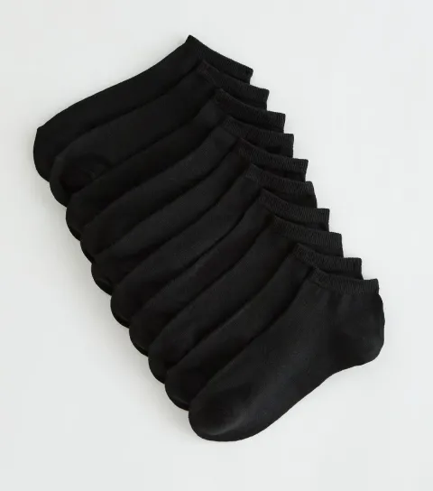 Pack of 10 Black Trainer Socks