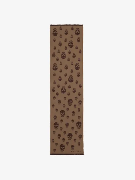Skull Wool Jacquard Scarf