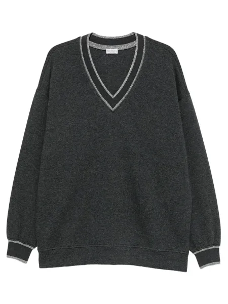 BRUNELLO CUCINELLI V Neck Sweatshirt Grey