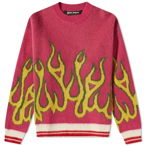 Flames Intarsia Crew Knit