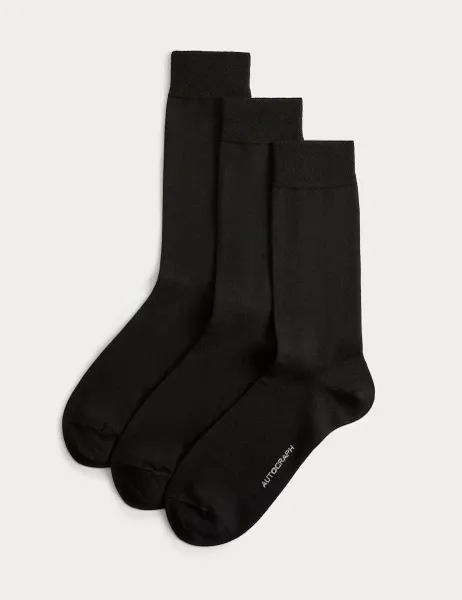 Autograph 3 Pack Merino Wool Blend Socks Black