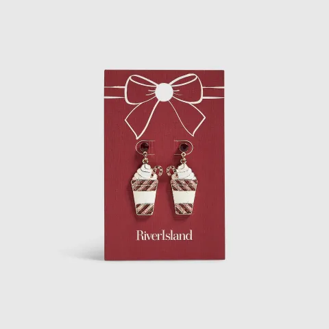 River Island Christmas Coffee Cup Earrings