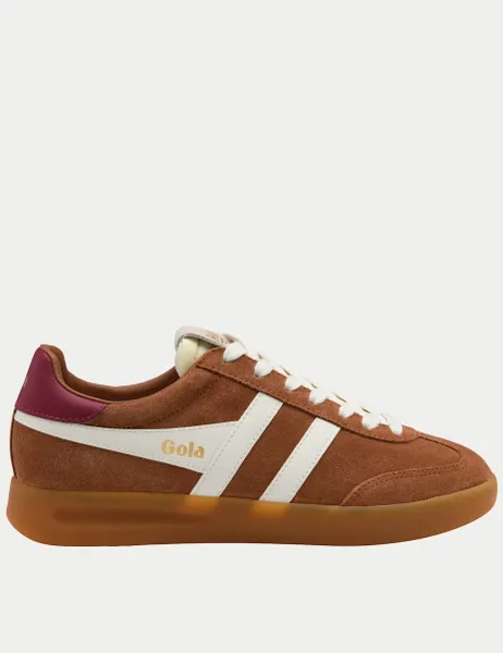Gola Cyclone Suede Lace Up Trainers Orange Mix
