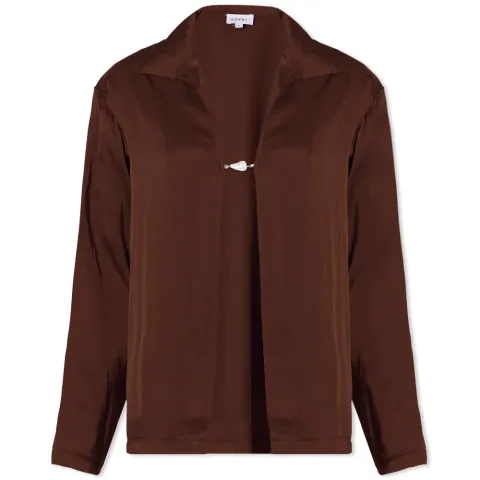 DONNI. Silk Baroque Pearl Top