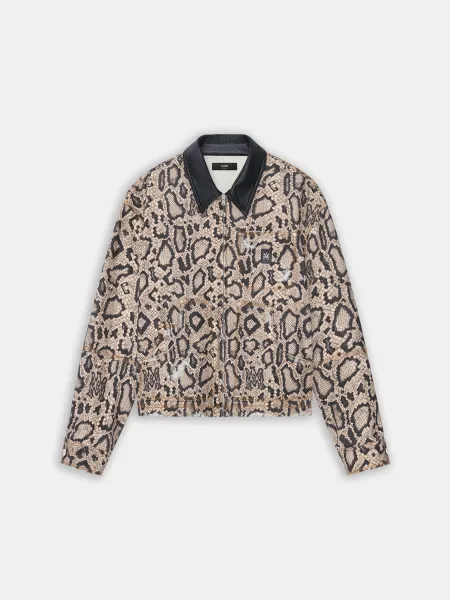 SNAKE DENIM WORK JACKET - Sand