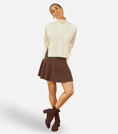 Women's Brown Knitted Skirt