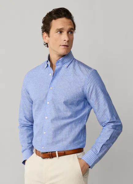Tailored Fit Cotton Linen Stripe Shirt