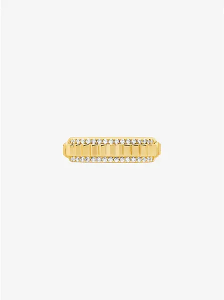 Pavé Gold-Tone Brass Ring
