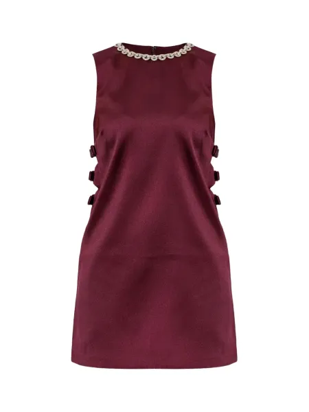 Satin Mini Dress Burgundy