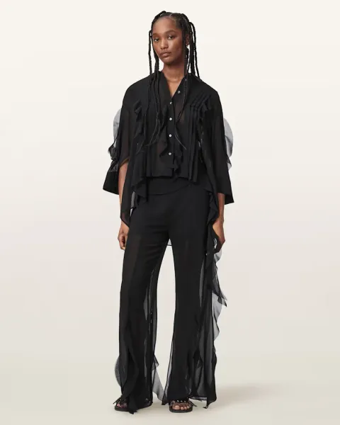 Minna Flared Frill Detail Trousers