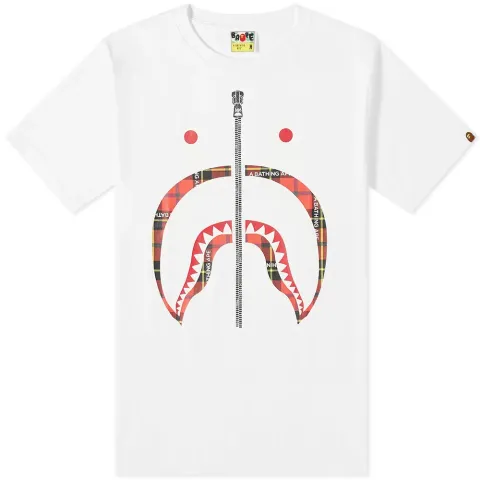 BAPE Logo Check Shark T-Shirt