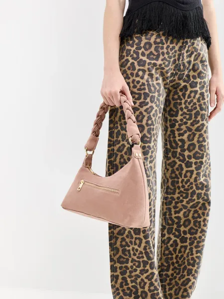 Marlon Marley Braid Suede Shoulder Bag