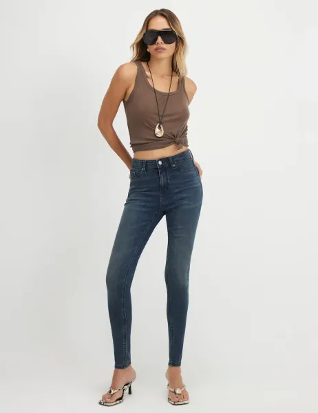 River Island Sculpting Skinny Jeans Dark Blue