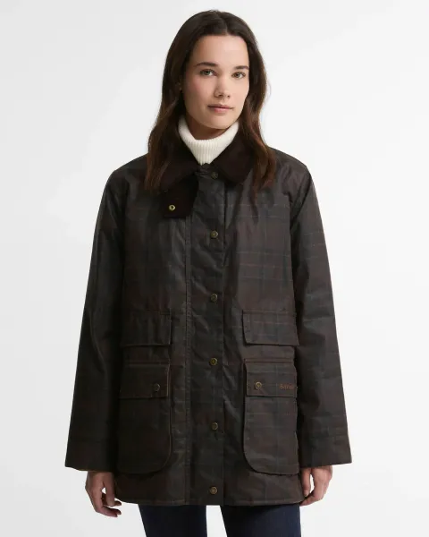 Modern Checked Border Waxed Jacket