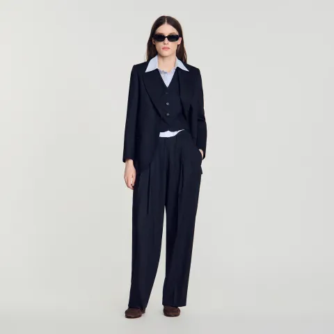 Striped wool trousers