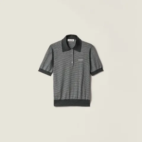 Cashmere and silk polo shirt