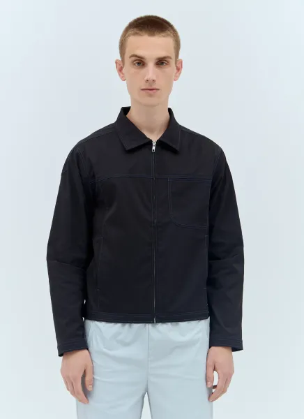 Topstitched Zip-Up Jacket