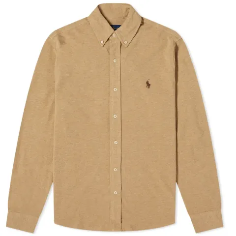Slim Fit Button Down Pique Shirt