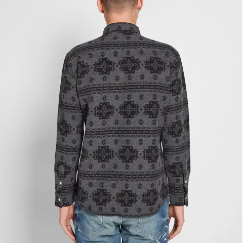 Native Pattern Western Flannel Shirt