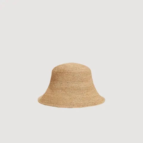 Crochet raffia bucket hat