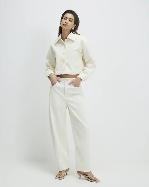 River Island Corduroy Barrel Leg Trousers