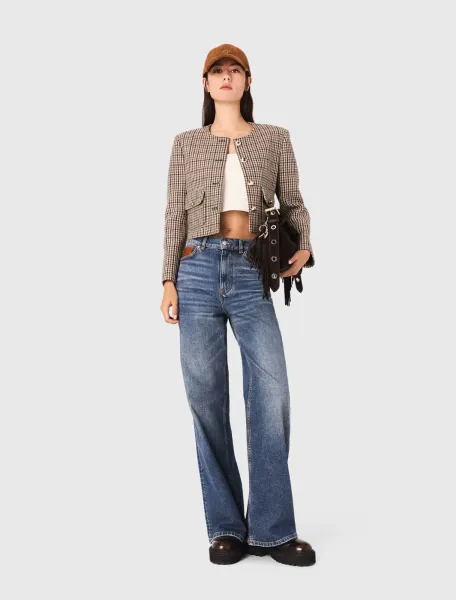 Short checked jacket