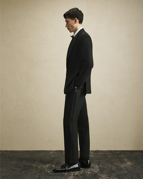 River Island Slim Fit Stretch Tuxedo Suit Trousers