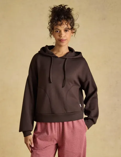 Joules Boxy Fit Lounge Hoodie Brown