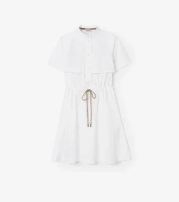 Cotton Poplin Dress in Optic white