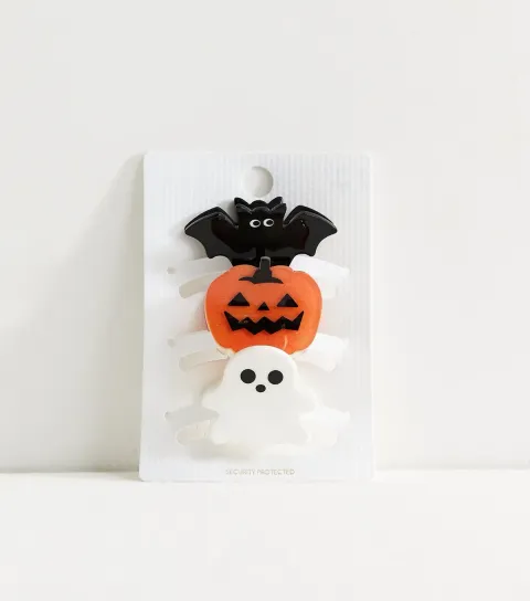 Pack Of 3 Multicolour Halloween Hair Claw Clips