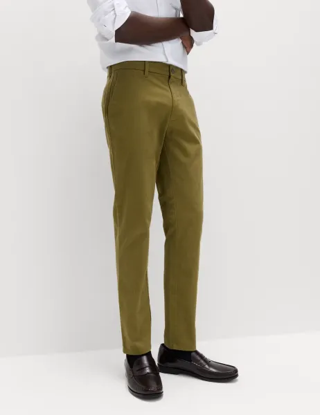 Marks & Spencer Slim Fit Cotton Rich Stretch Chinos Olive