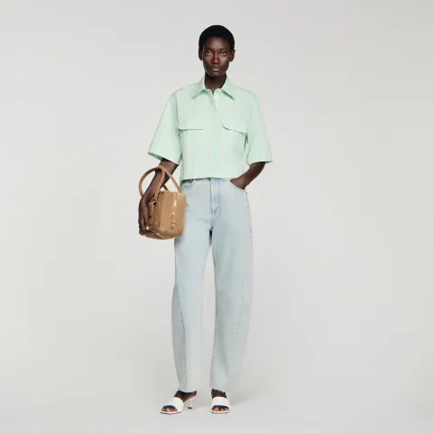 Short checked shirt
