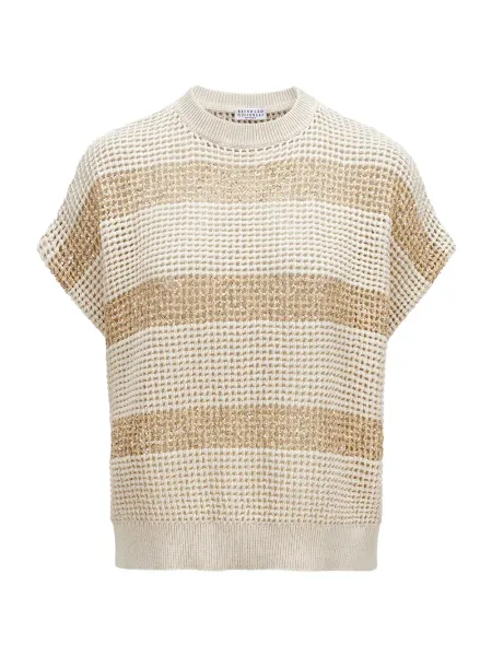 Short Sleeve Sweater L.beige