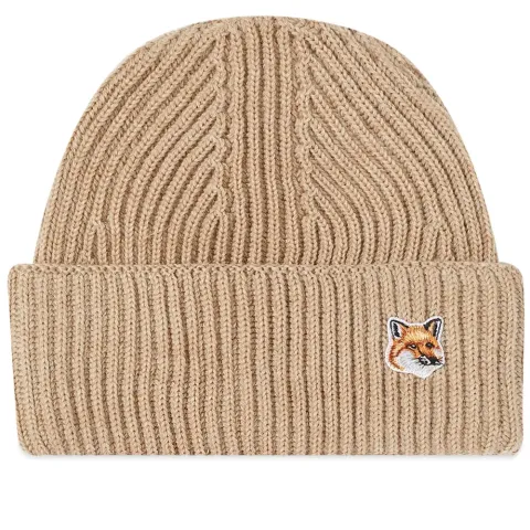 Fox Head Patch Ribbed Hat