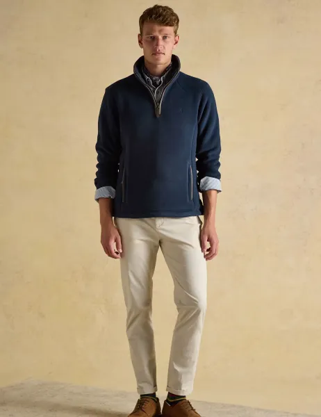Joules Fleece Funnel Neck Half Zip Sweatshirt Navy
