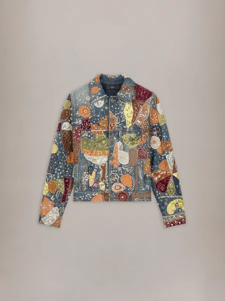 EMBELLISHED TRUCKER JACKET - Electric Fade