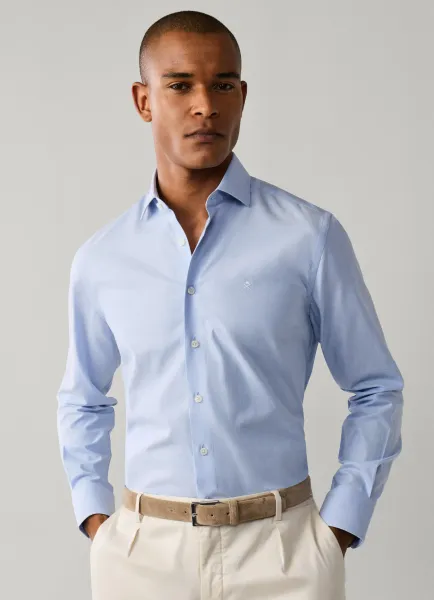 Tailored Fit Solid Textured Shirt