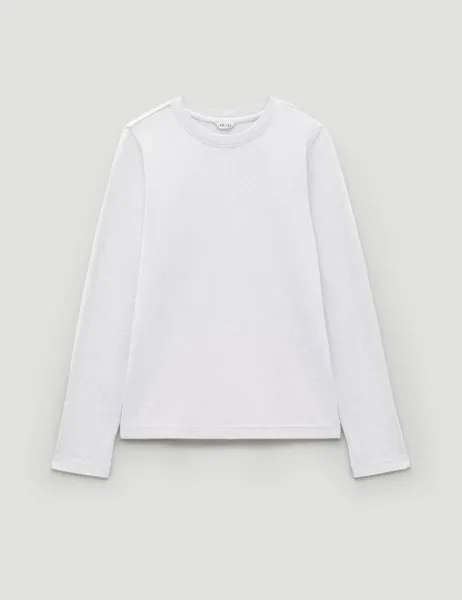HUSH Pure Cotton Slim Fit Long Sleeve T-Shirt White